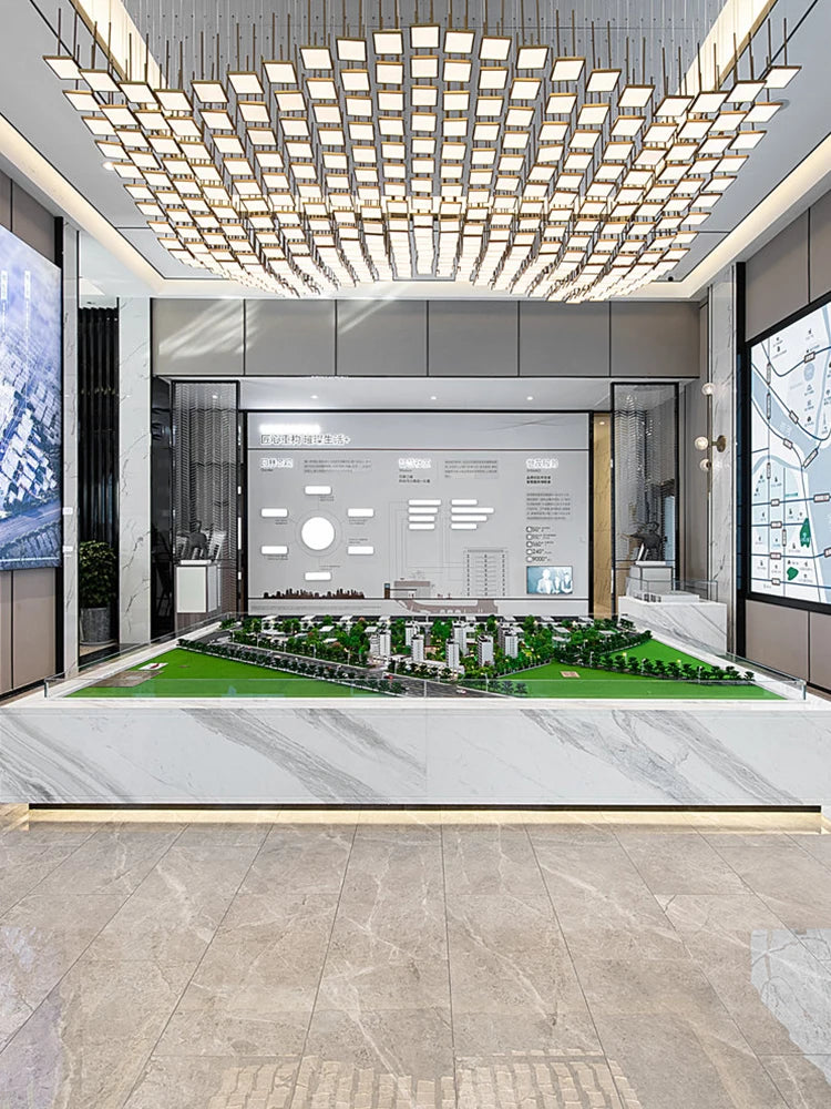 Modern Simple Smart square Wave-shaped Sales Department Chandelier Creative Styling Lamp Hotel Lobby Lamp Banquet Hall Lamp
